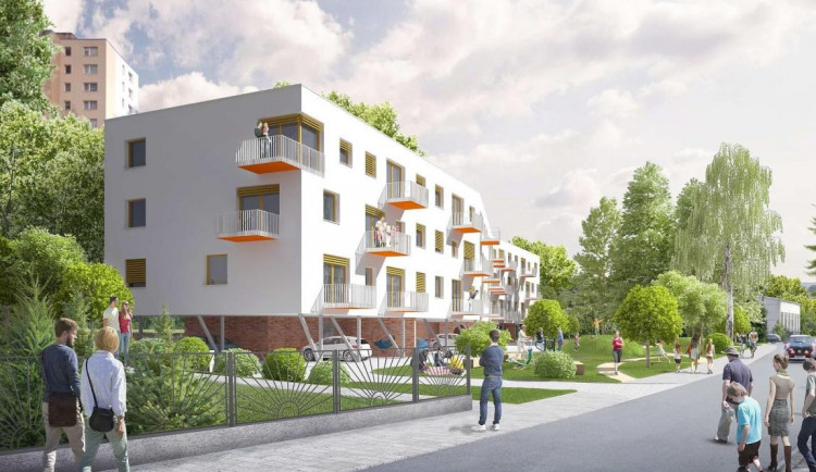 Vizualizace bytových domů v Legionářské ulici.