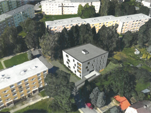 Vizualizace nového bytového domu, který by měl vyrůst na Střeleckém vrchu.