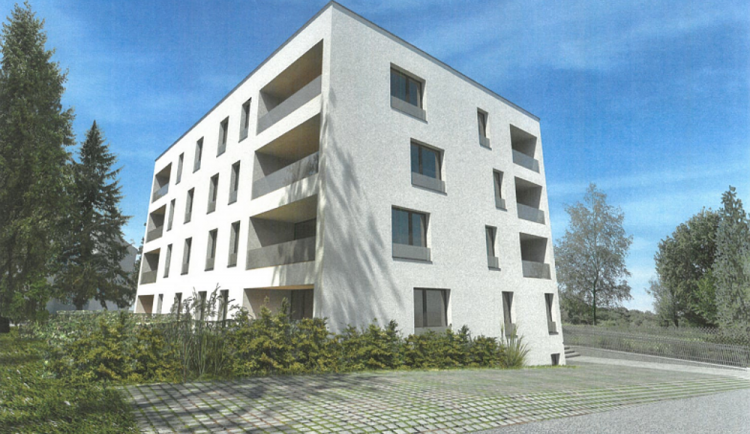 Vizualizace nového bytového domu, který by měl vyrůst na Střeleckém vrchu.