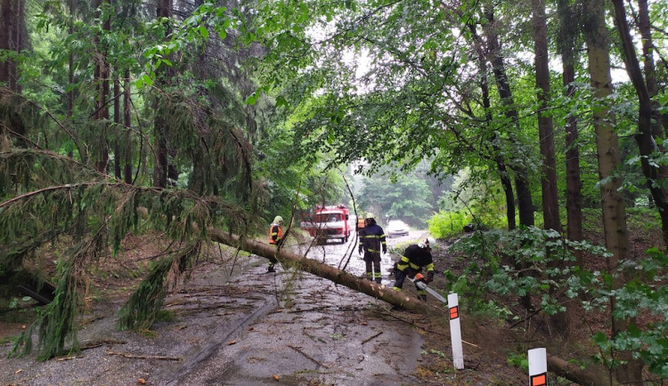 Bouřky se prohnaly Libereckým krajem. Popadané stromy zablokovaly silnice i koleje