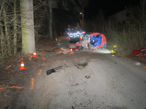 Řidič na Malé Skále nezvládl řízení, naboural do stromu