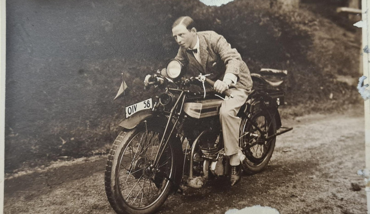 Franz Liebieg na motocyklu