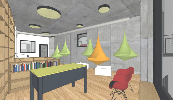 Vybavení budoucí turnovské knihovny.