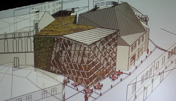 Vizualizace dostavby divadla.