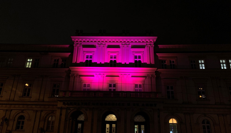 Nasvícená nemocnice v brně v roce 2021.