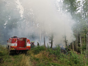 U Jablonného hořel les, hasičům se povedlo oheň lokalizovat