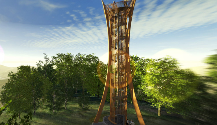 Vizualizace budoucí rozhledny na Hamštejně.