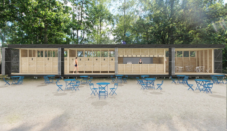 Vizualizace nového zázemí u přehrady v Jablonci.