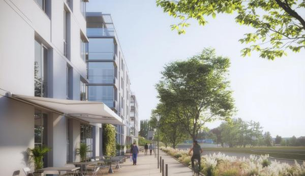 Vizualizace možné výstavby v areálu Dioptry.