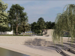 Nová náplavka před krajem.