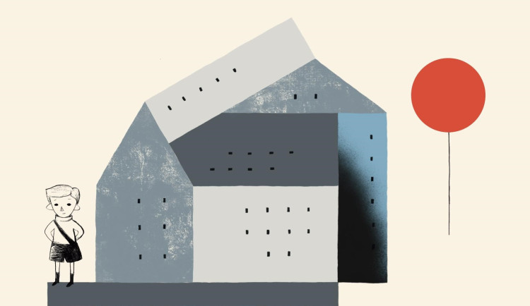 Ilustrace k představení Červený balónek.