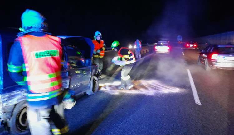 Jedna z ranních dopravních nehod.