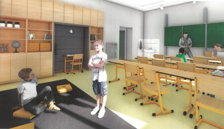 Vizualizace jedné z tříd nové školy v Zeyrově ulici.