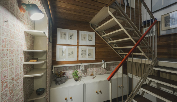 Schodiště v dome architekta Hubáčka.