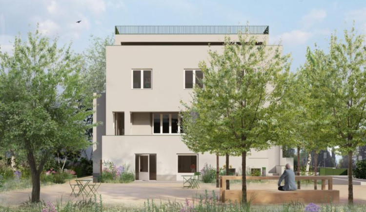 Vizualizace Kantorovy vily po obnově.