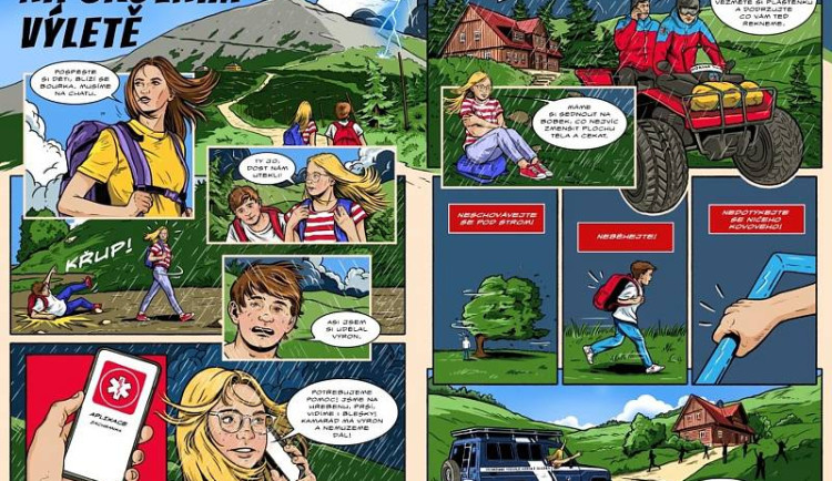 Horská služba převlékla komiks do letního, tématem je chování při bouřce