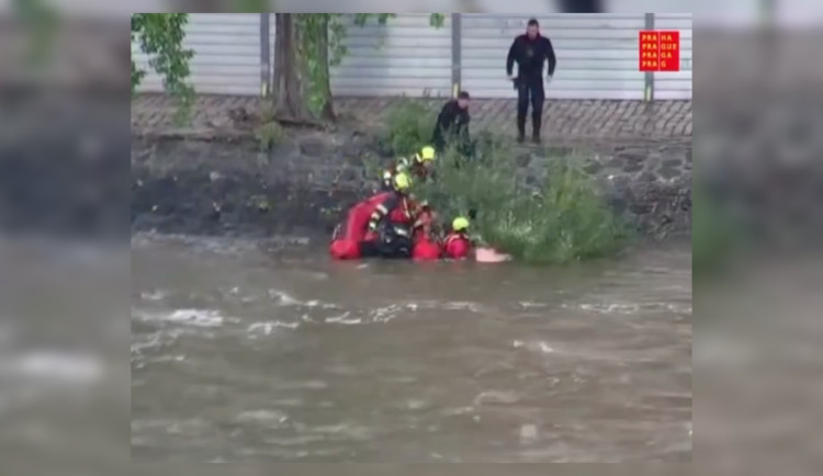 VIDEO: Muž si šel zaplavat do rozvodněné Vltavy, proud ho ze Smíchova odnesl až ke Karlovu mostu. Může dostat pokutu až sto tisíc