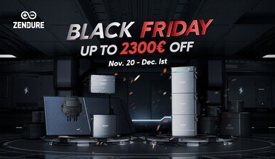 Společnost Zendure zahájila svou dosud největší Black Friday slevovou akci s exkluzivními nabídkami technologií v oblasti solární energie