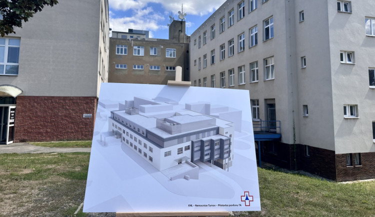 Vizualizace plánovaného nového pavilonu nemocnice v Turnově