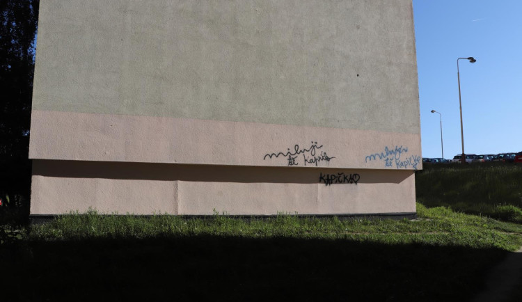 Miluji tě, Kapičko. Nešťastný sprejer maluje na fasády paneláků