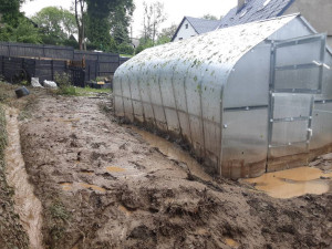 Likvidační práce po přívalovém dešti potrvají v Dalešicích zřejmě do konce týdne