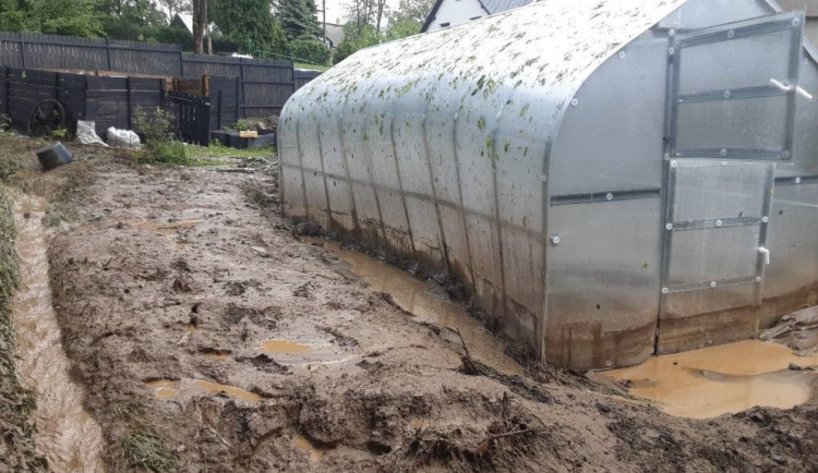 Dalešice po květnových záplavách.