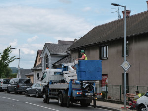 Výměna osvětlení v Bezručově ulici.