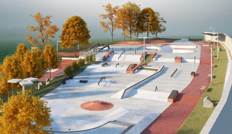 Vizualizace skateparku, který by chtěla Česká Lípa vybudovat v Purkyňově ulici
