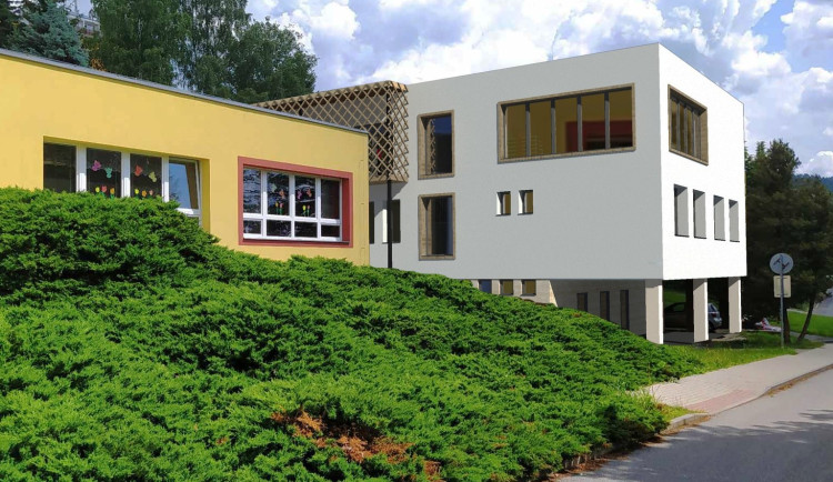 Vizualizace chystané přístavby MŠ Sídliště ve Vratislavicích nad Nisou.