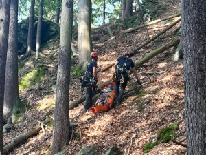 Zřítil se z prudké stráně na Riegrově stezce, hasiči muže hodinu hledali