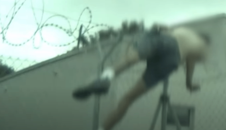 Zloděj před hlídkou utekl na policejní pozemek. Zamotal se tam do ostnatého drátu