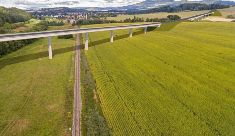 Vizualizace podoby části silnice přes Český ráj.