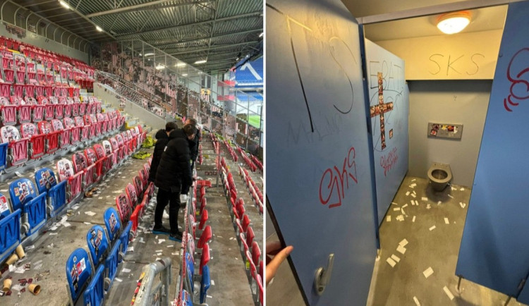 Slavia dostala rekordní pokutu 600 000 za řádění fanoušků a demolici stadionu v Plzni