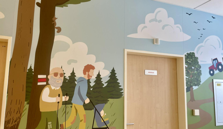 FOTO: Vysočina na stěnách nemocnice vrací malým pacientům úsměv a zlepšuje náladu