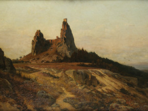 Karel Liebscher, Trosky, 2. polovina 19. století, olej, plátno, ze sbírek Galerie Lázně Liberec