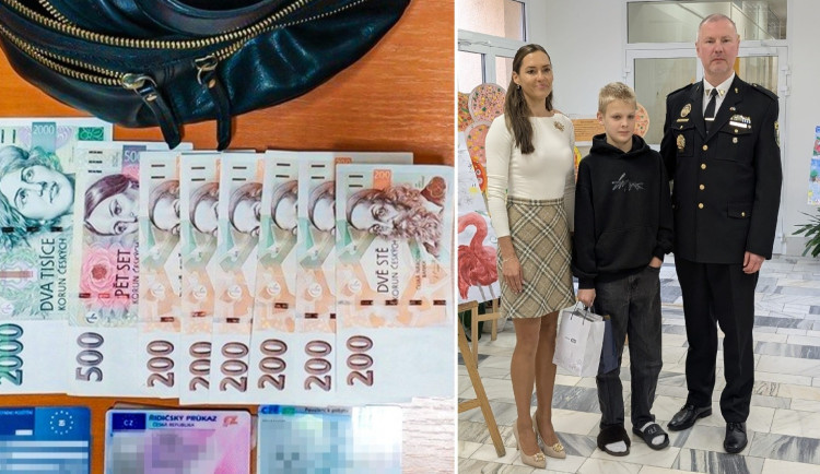 Chlapec našel ledvinku plnou peněz a odevzdal ji. Přišli ho ocenit přímo do školy