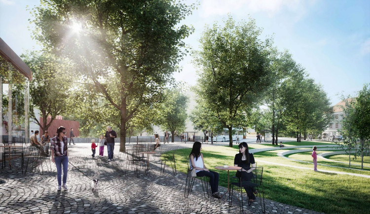 Vizualizace budoucí podoby části Tržního náměstí v Liberci.