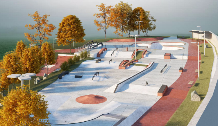 Vizualizace budoucí podoby skateparku.