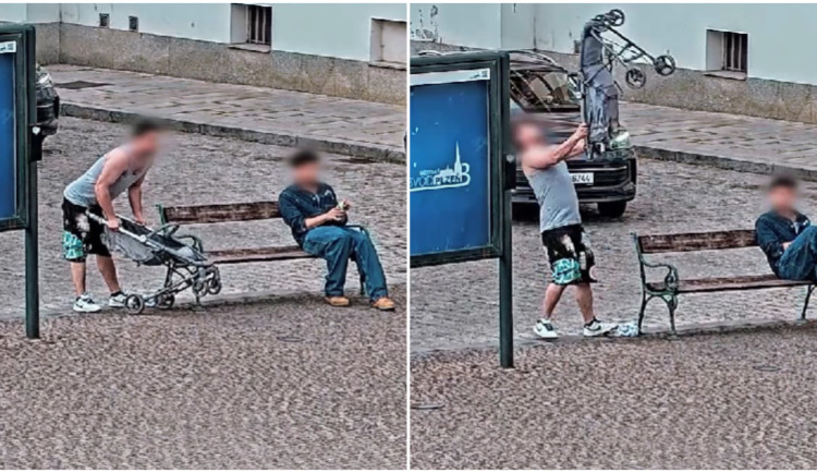 VIDEO: Cizinec hodil kočárek před jedoucí auto, nebezpečná zábava ho vyšla draho