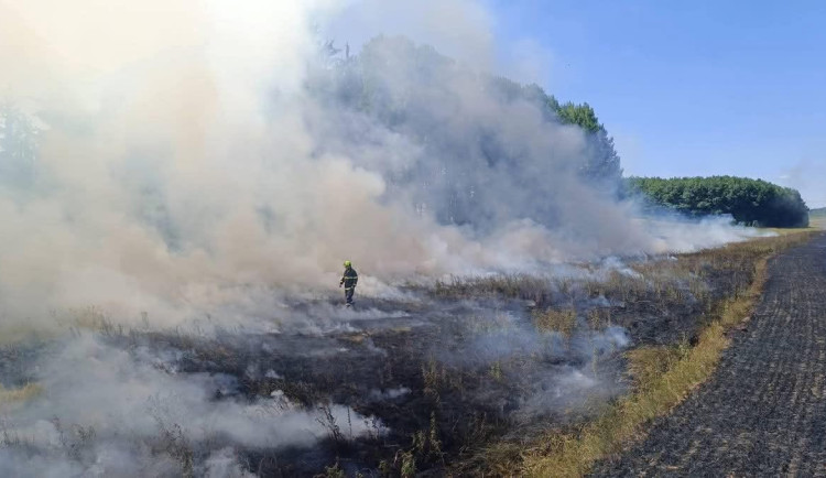 Hasiči denně zasahují u požárů polí a lesů, výstraha platí až do odvolání