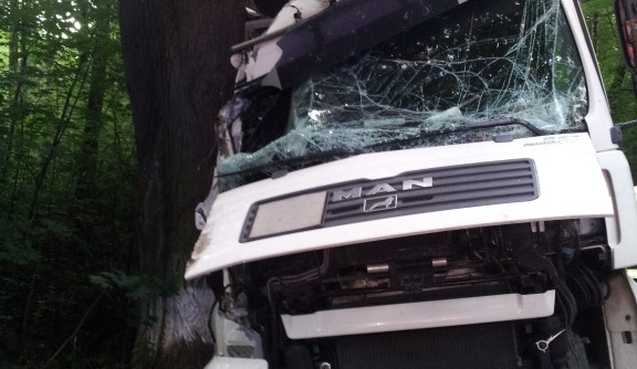 Nehoda polského kamionu u Grabštejnu