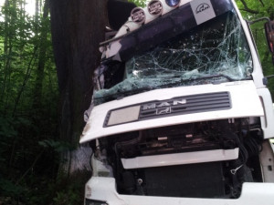 Nehoda polského kamionu u Grabštejnu