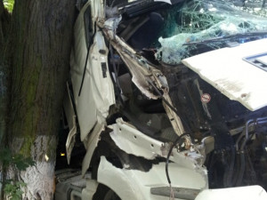 Nehoda polského kamionu u Grabštejnu