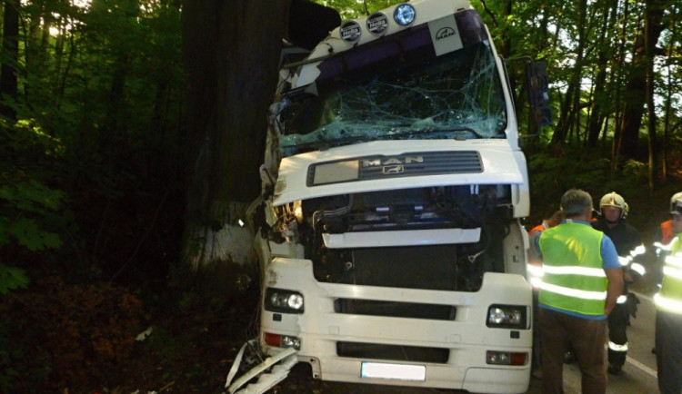 Nehoda polského kamionu u Grabštejnu
