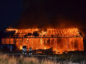 Požár stodoly v Nové Vsi nad Nisou