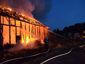 Požár stodoly v Nové Vsi nad Nisou
