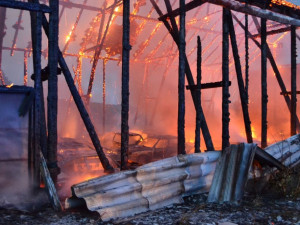 Požár stodoly v Nové Vsi nad Nisou
