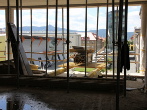 Pohled z nitra stavby na rektorát