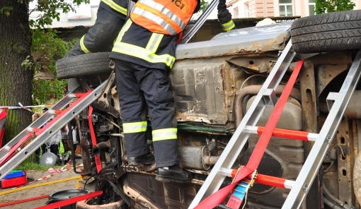Cvičná nehoda autobusu v Hrádku nad Nisou
