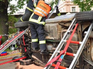 Cvičná nehoda autobusu v Hrádku nad Nisou